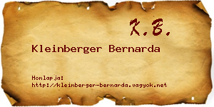 Kleinberger Bernarda névjegykártya